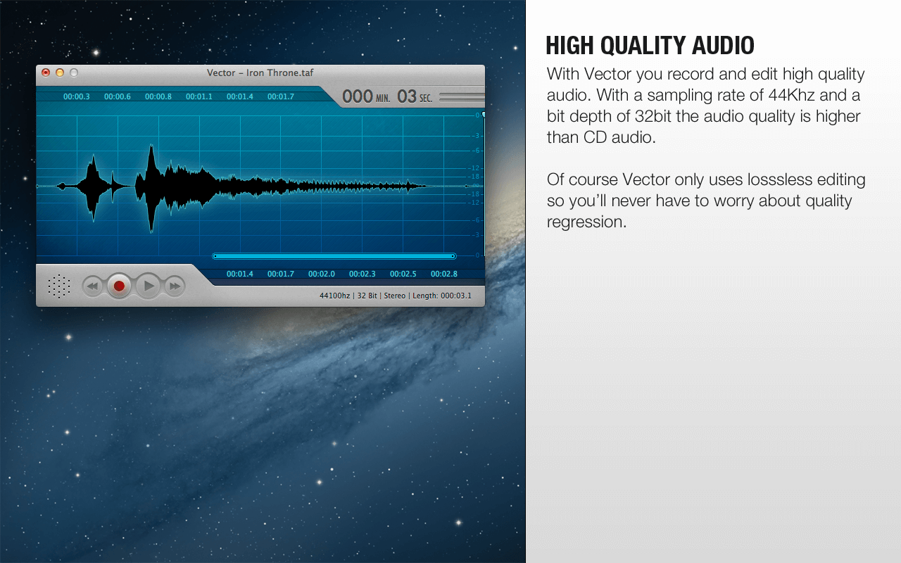 Download Vector 3 - Easy Audio Editing for the Mac | OS X Audio Editor